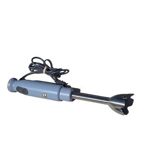 Beautiful Immersion Hand Blender Grey Stainless Steel Blade 2 speed